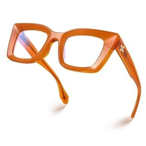 Cat Eye Blue Light Blocking Glasses Anti Computer Glare Caramel Brown Eyeglasses